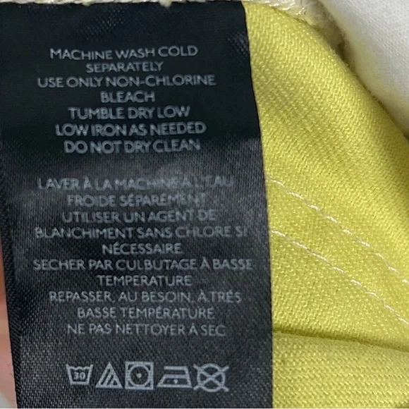 BDG Off-White color block yellow hi rise wide leg Textured Pants - Picture 3 of 8